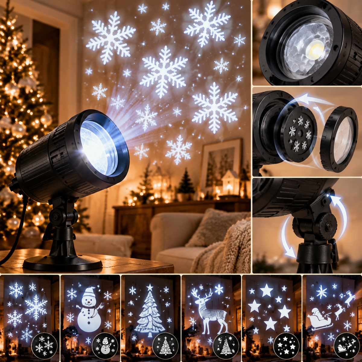 Christmas Window Projection Light - Snowflake Holiday Projector