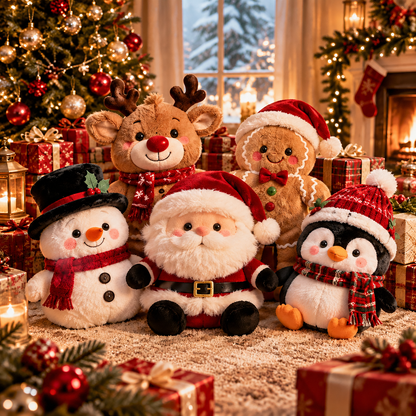 Cute Christmas Character Plush Set - Festive Holiday Stuffed Animals