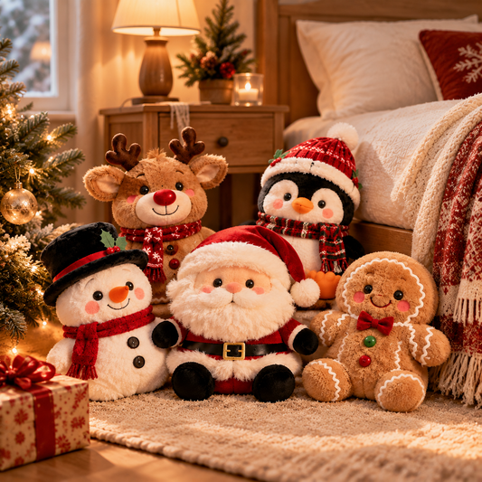 Cute Christmas Character Plush Set - Festive Holiday Stuffed Animals